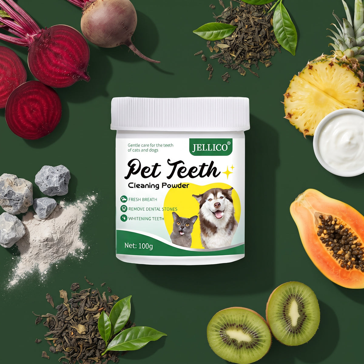 BiteFresh Zahnpflege-Pulver für Hunde mit den natürlichen Rohstoffen